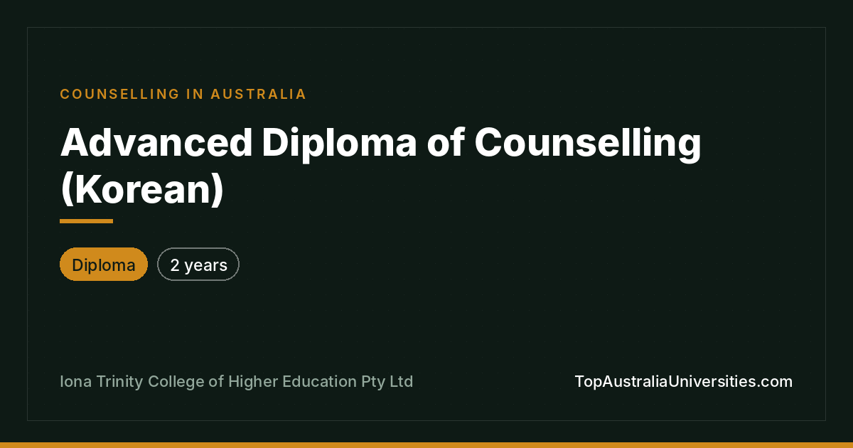 Advanced Diploma of Counselling (Korean)