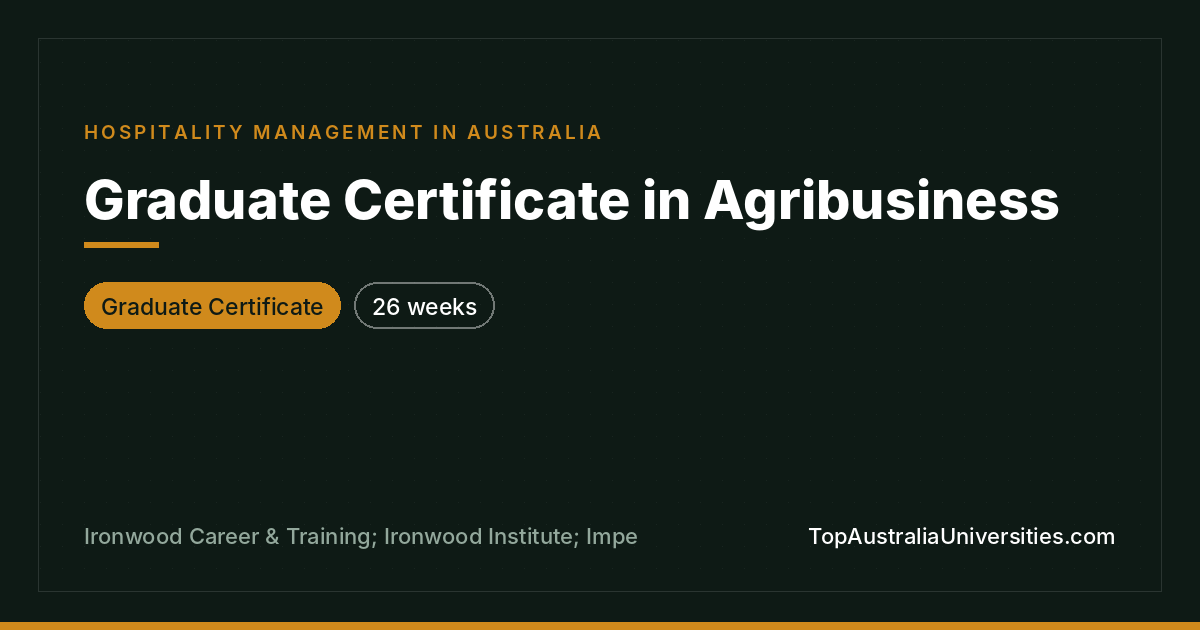 Graduate Certificate in Agribusiness