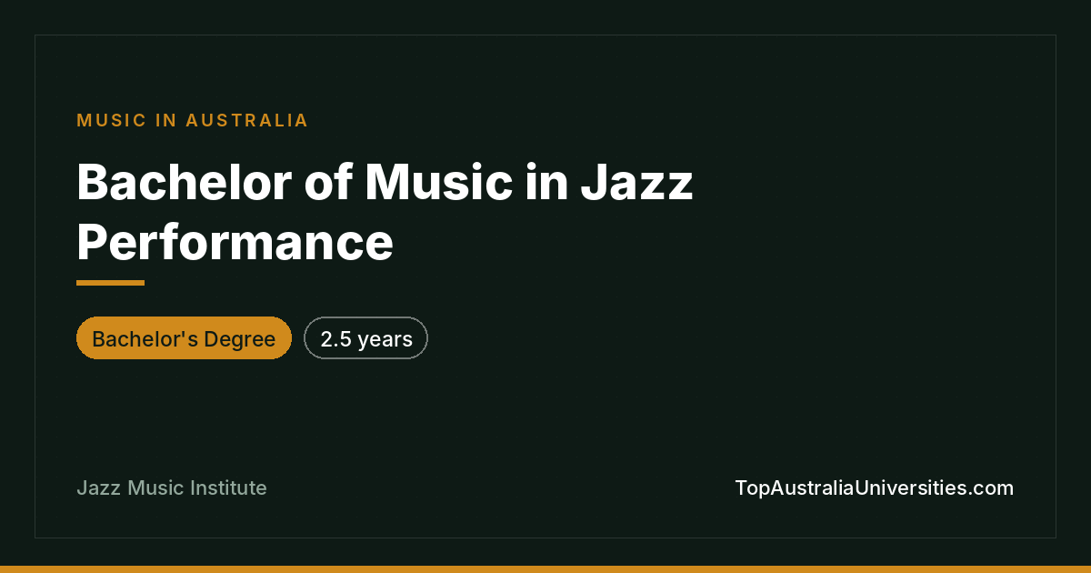 Bachelor of Music in Jazz Performance