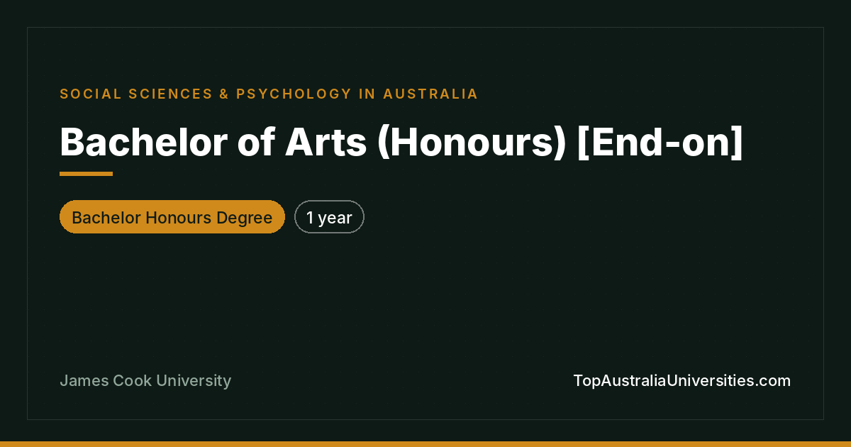 Bachelor of Arts (Honours) at JCU Townsville
