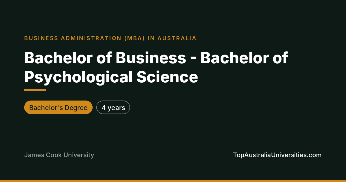 Bachelor of Business - Psychological Science | JCU Townsvill