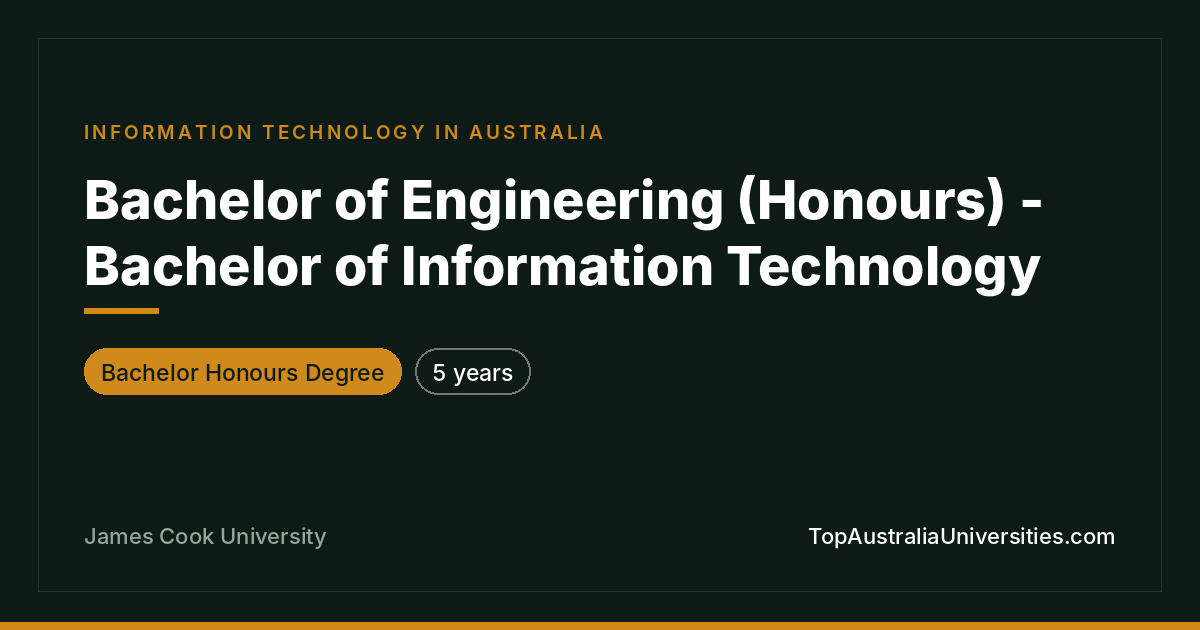 Bachelor of Engineering (Honours) & IT at JCU