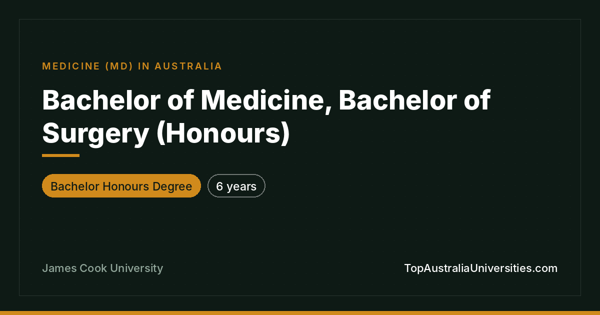 Bachelor of Medicine, Bachelor of Surgery (Honours) at JCU