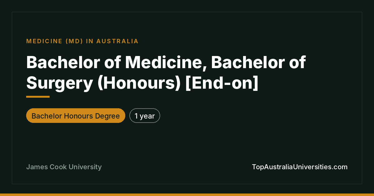 JCU Bachelor of Medicine and Surgery (Honours) [End-on]