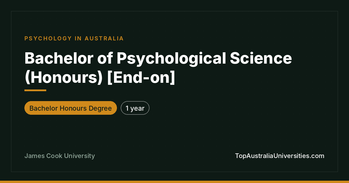 Bachelor of Psychological Science (Honours) at JCU