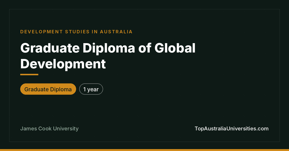 Graduate Diploma of Global Development | JCU Townsville