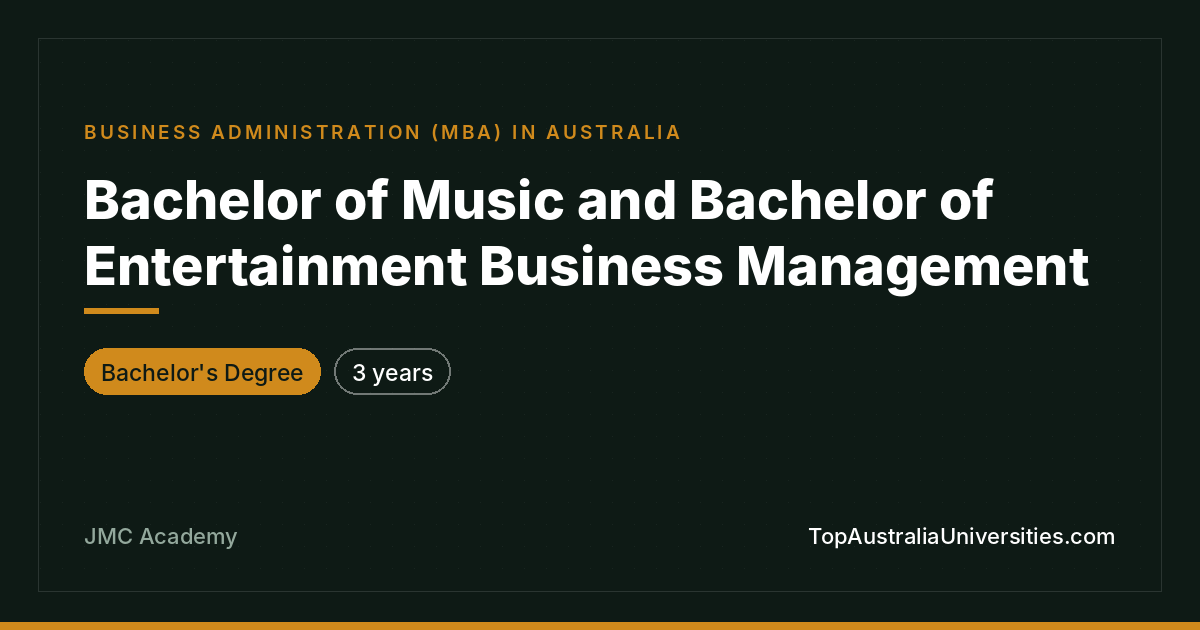 Bachelor of Music & Entertainment Business at JMC