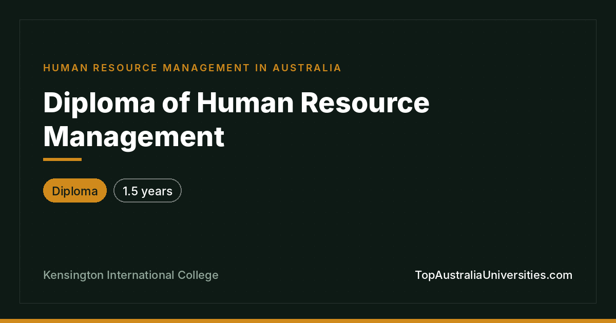 Diploma of Human Resource Management | Kensington