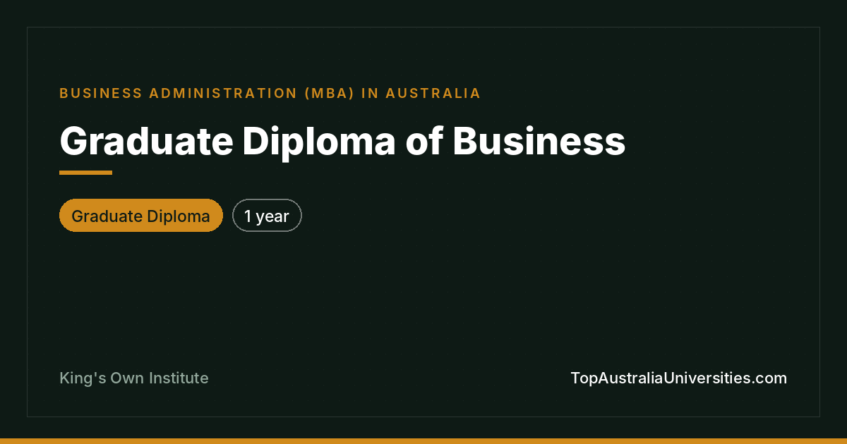 Graduate Diploma of Business | King's Own Institute