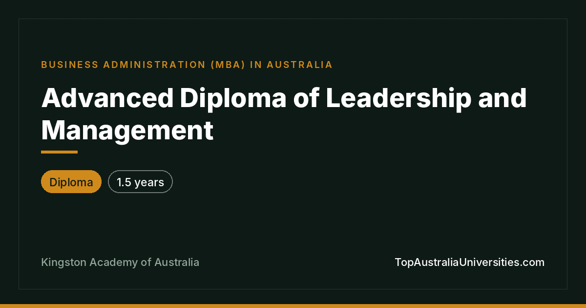 Advanced Diploma of Leadership and Management