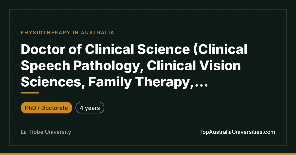 Doctor of Clinical Science at La Trobe University