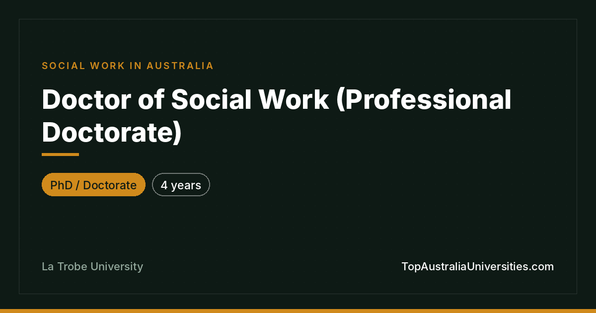 Doctor of Social Work at La Trobe University