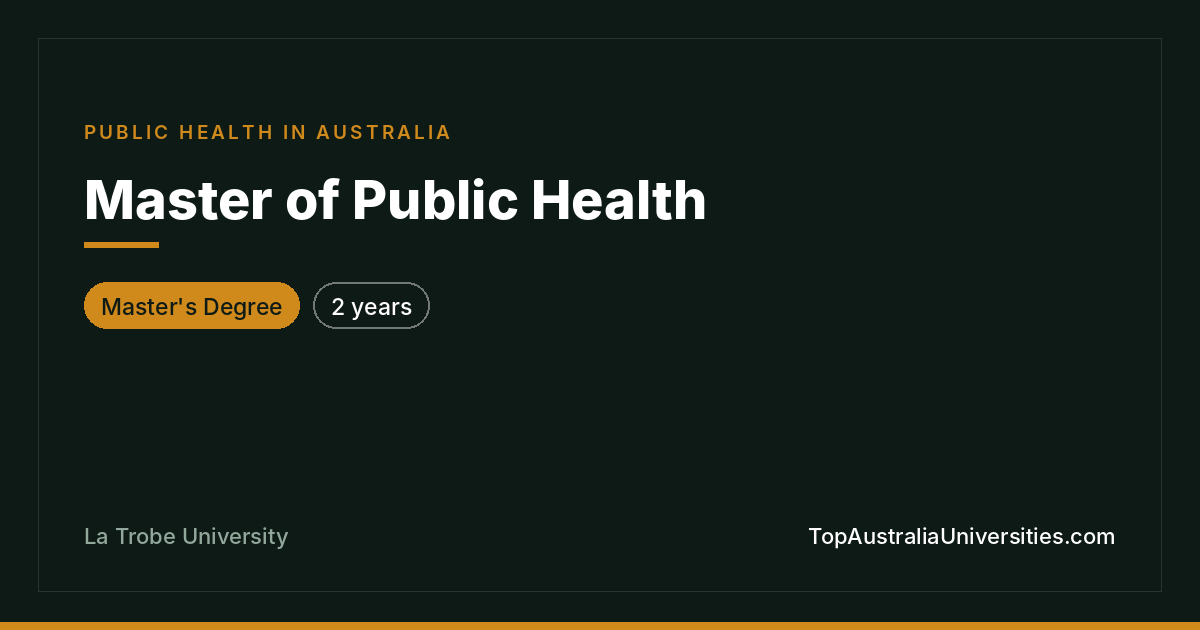 Master of Public Health at La Trobe University