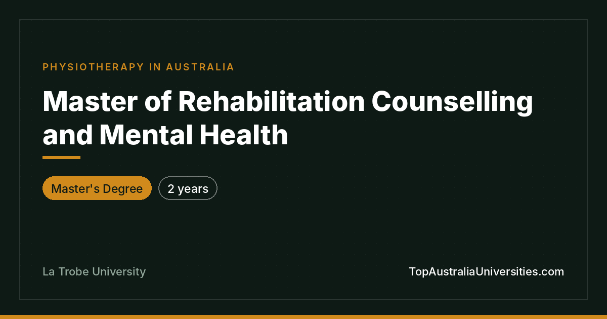 Master of Rehabilitation Counselling and Mental Health – La
