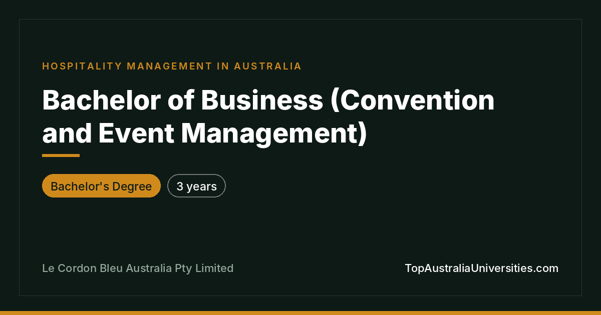Bachelor of Business (Convention and Event Management)