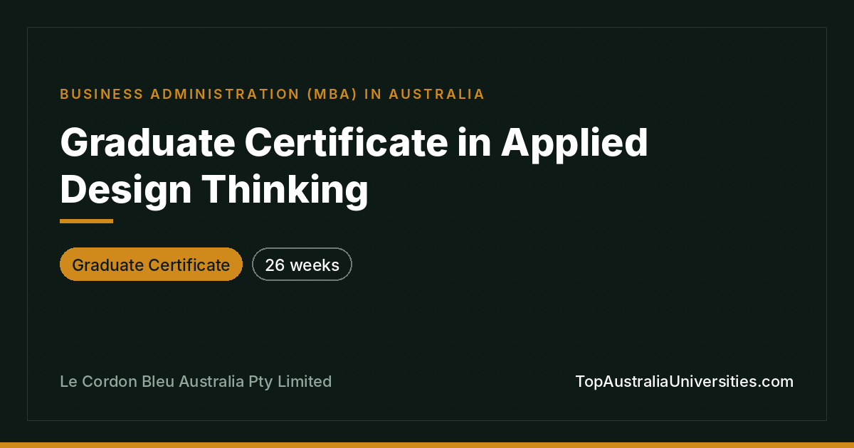 Graduate Certificate in Applied Design Thinking