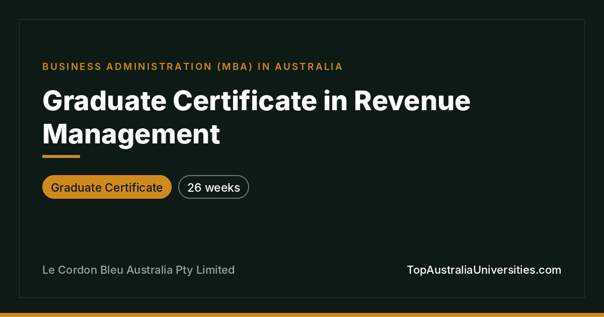 Graduate Certificate in Revenue Management