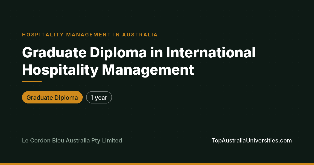 Graduate Diploma in International Hospitality Management