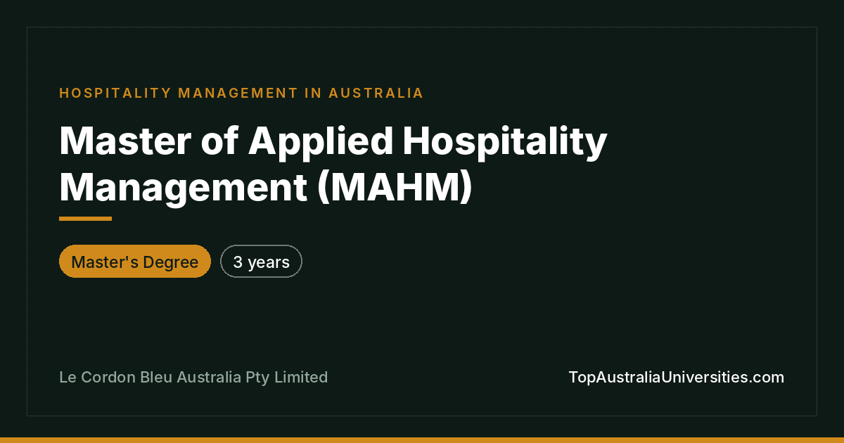 Master of Applied Hospitality Management | Le Cordon Bleu