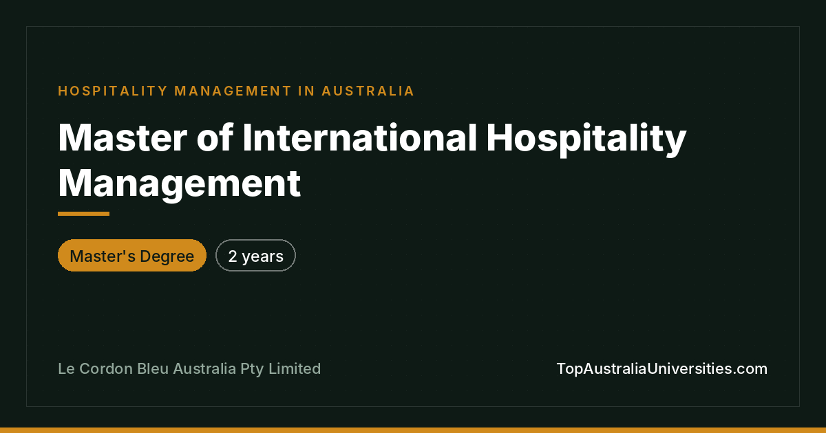 Master of International Hospitality Management