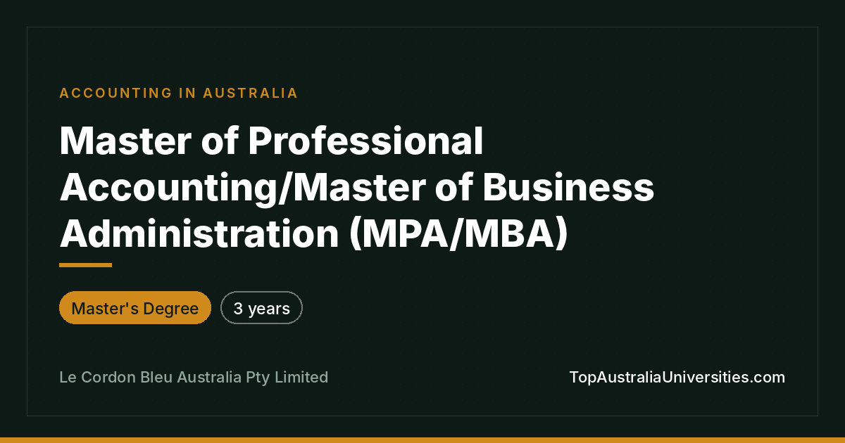 Master of Professional Accounting/MBA | Le Cordon Bleu