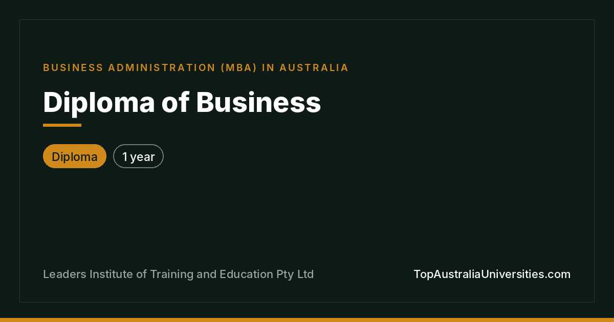 Diploma of Business | Leaders Institute