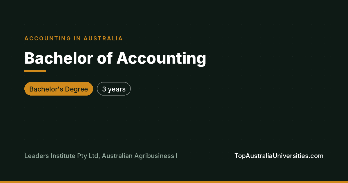Bachelor of Accounting in Australia – 3 Years
