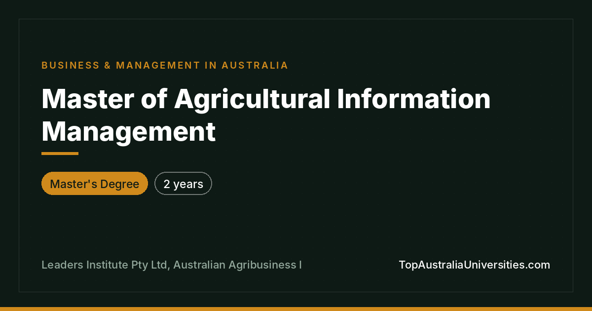 Master of Agricultural Information Management