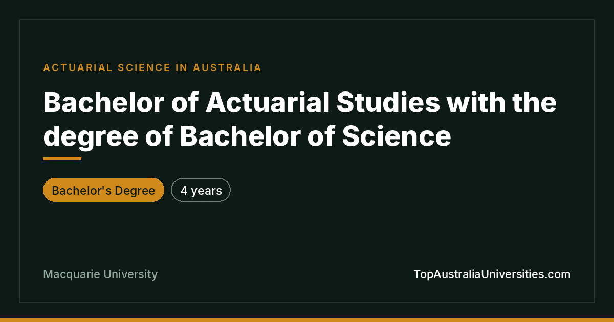 Bachelor of Actuarial Studies | Macquarie University