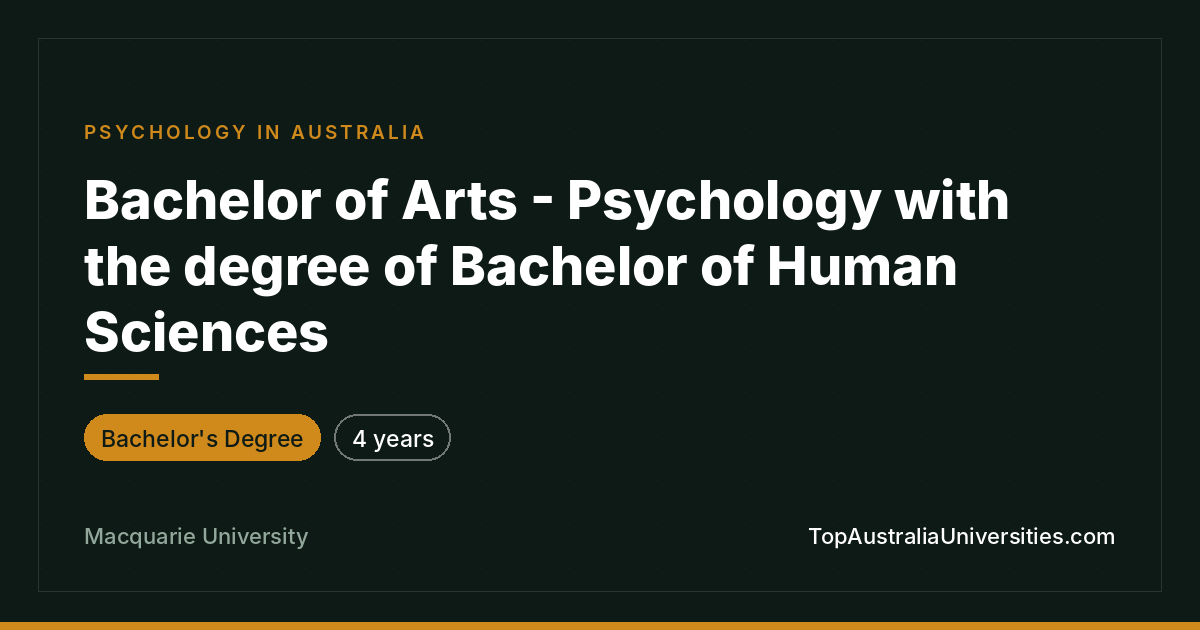Bachelor of Arts - Psychology | Macquarie University