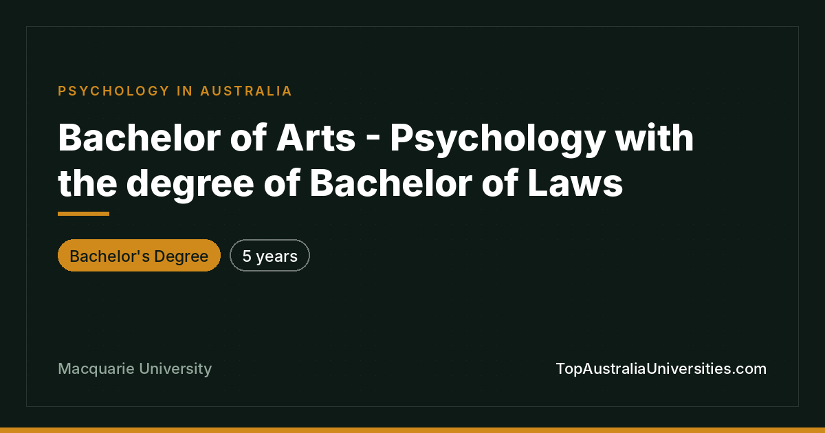 Bachelor of Arts - Psychology & Law | Macquarie University