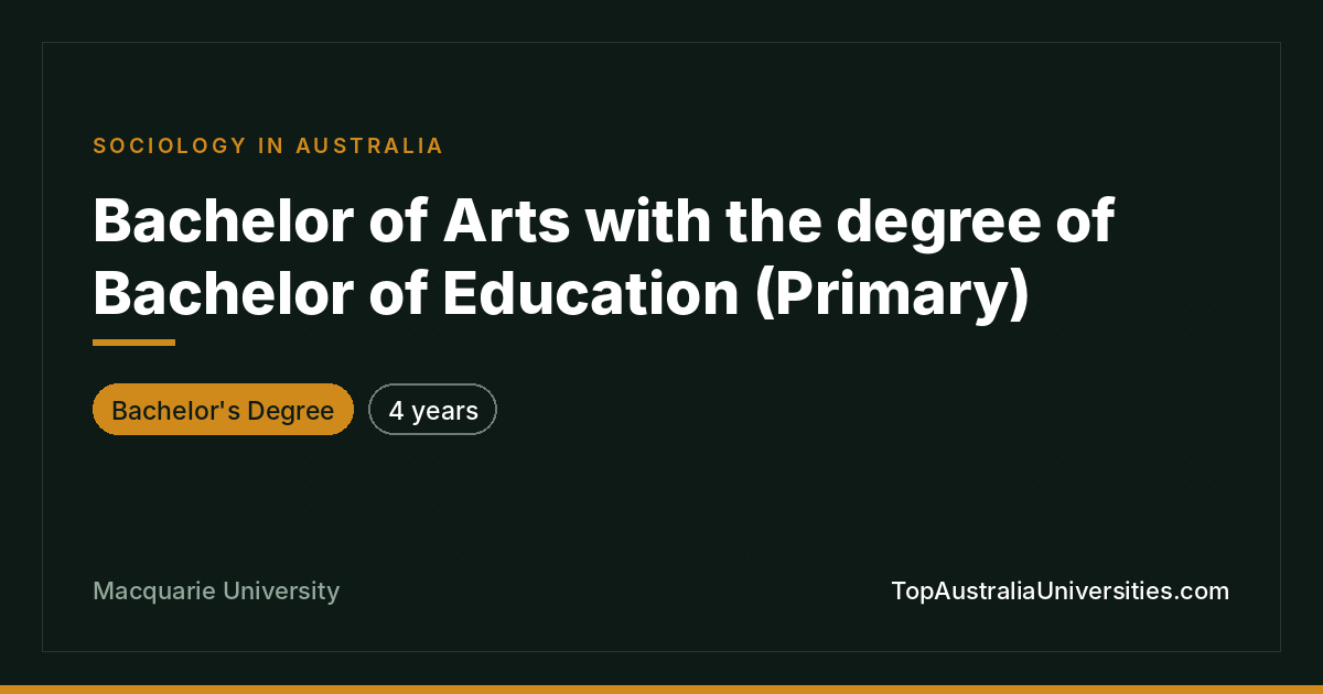 Bachelor of Arts/Bachelor of Education at Macquarie