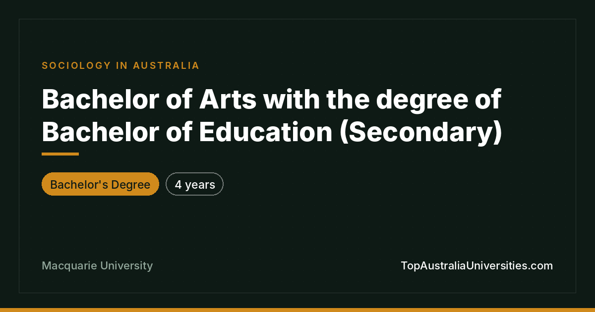 Bachelor of Arts & Education at Macquarie University