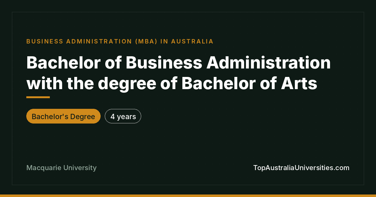 Bachelor of Business Administration with Arts Degree