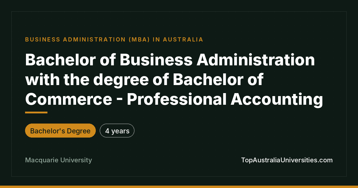 Bachelor of Business Administration - Professional Accountin