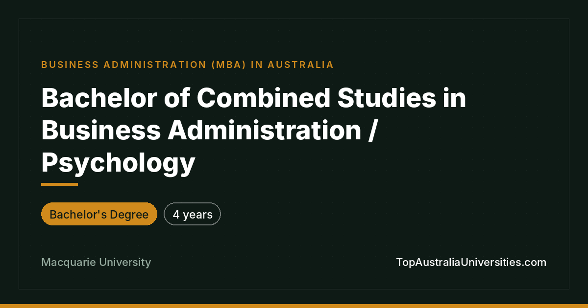 Bachelor of Combined Studies in Business Administration
