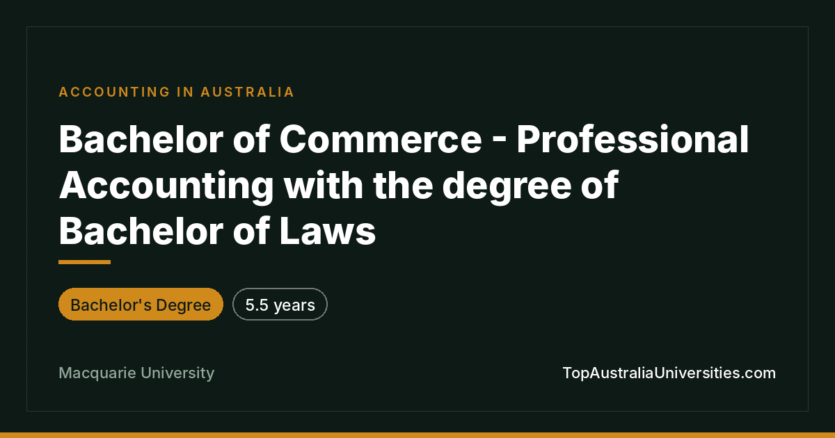 Bachelor of Commerce - Professional Accounting and Laws