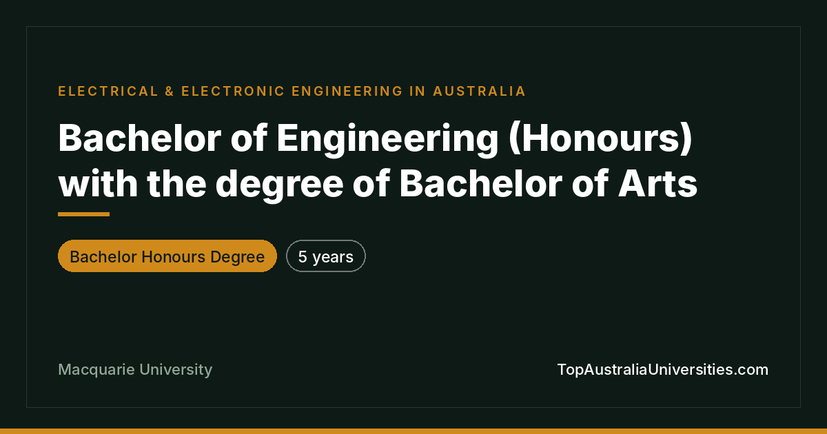 Bachelor of Engineering (Honours) & Arts at Macquarie