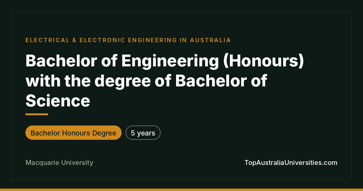 Bachelor of Engineering (Honours) - Macquarie University