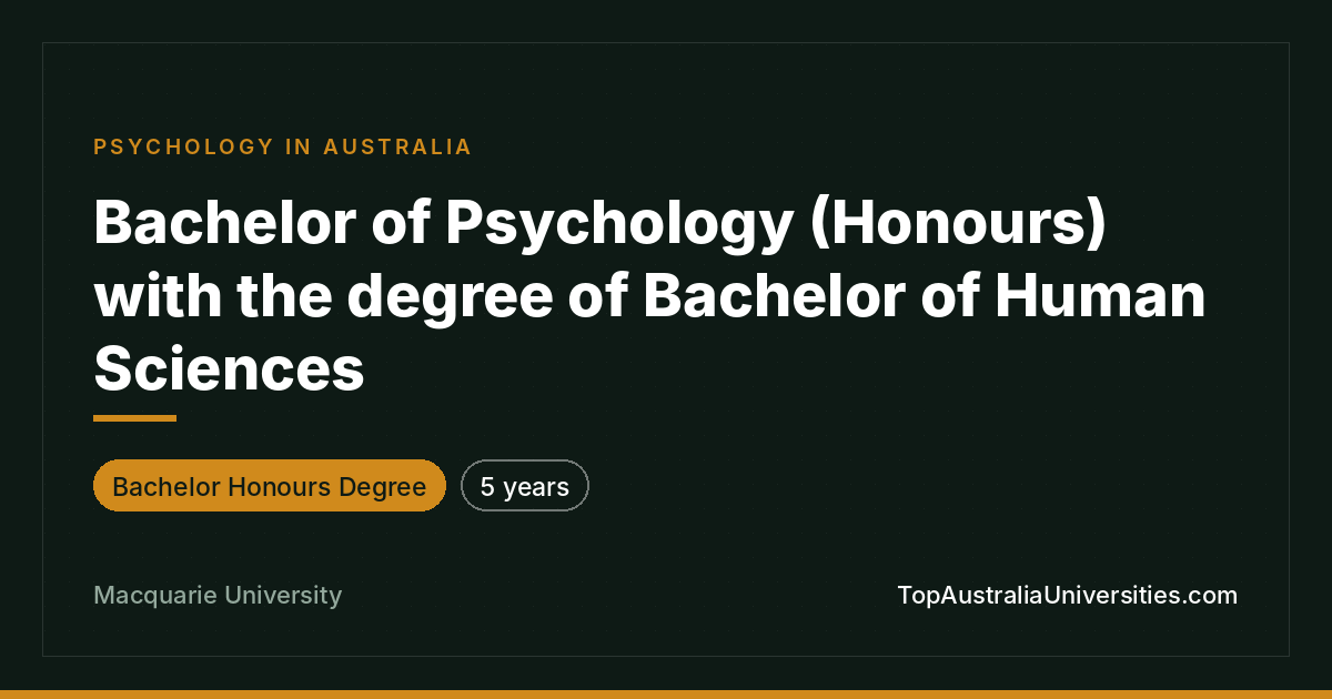 Bachelor of Psychology (Honours) | Macquarie University