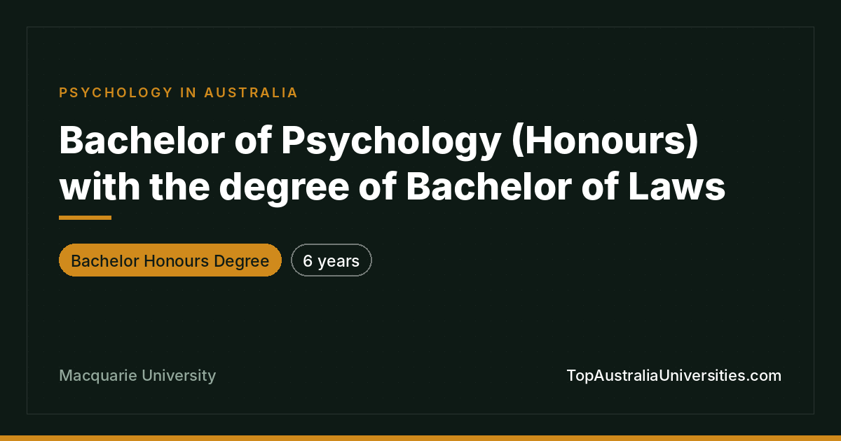Bachelor of Psychology (Honours) and Laws Degree