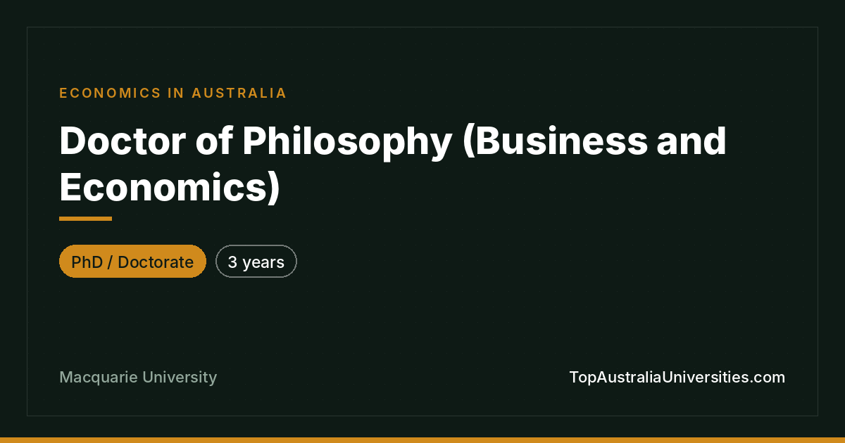 Doctor of Philosophy in Business and Economics
