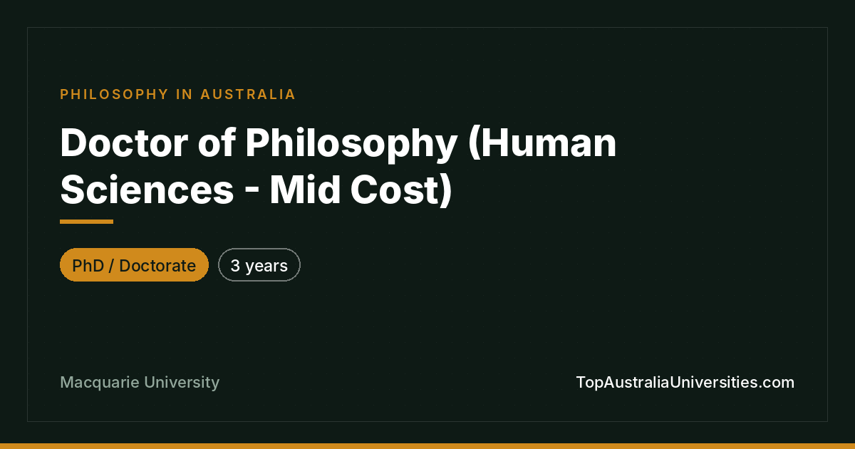 PhD in Human Sciences at Macquarie University