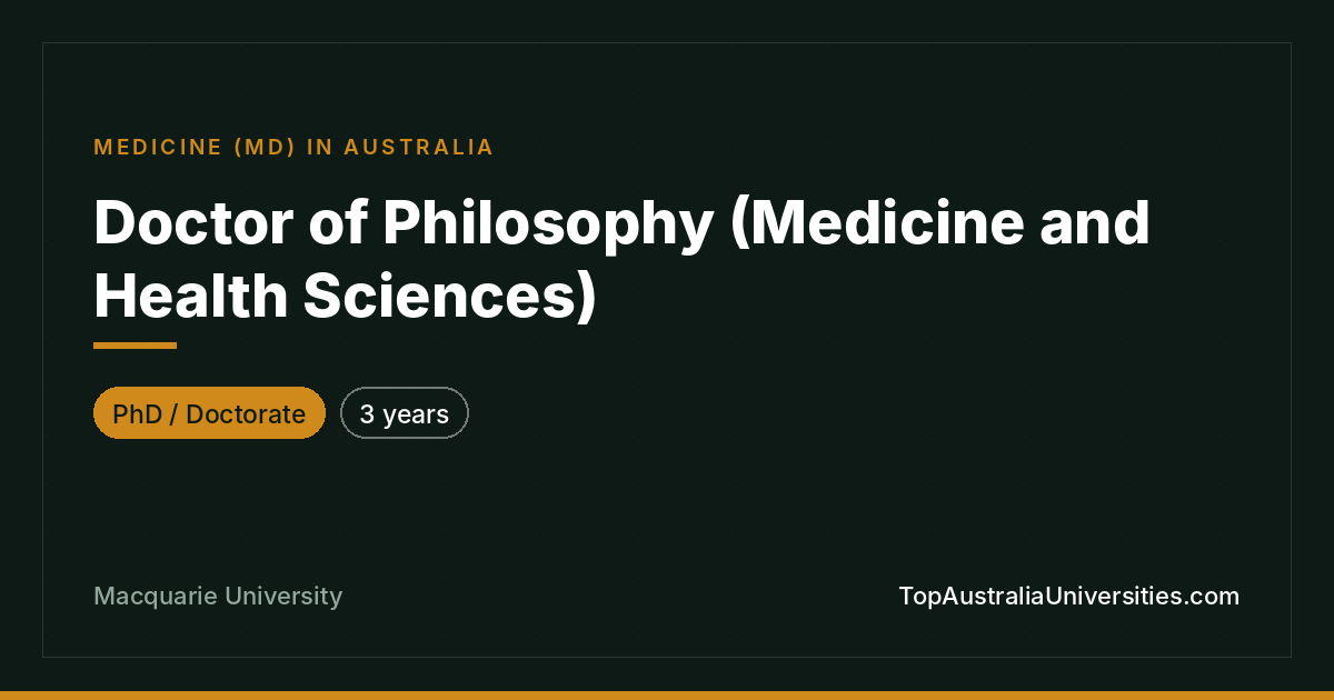 Doctor of Philosophy in Medicine and Health Sciences