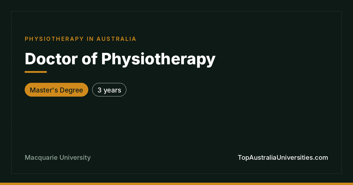 Doctor of Physiotherapy at Macquarie University