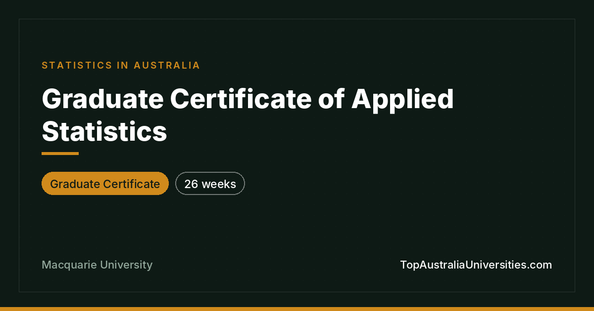 Graduate Certificate of Applied Statistics
