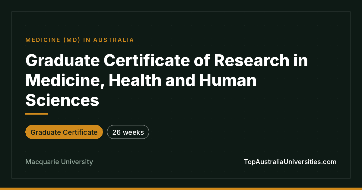 Graduate Certificate in Research – Macquarie University