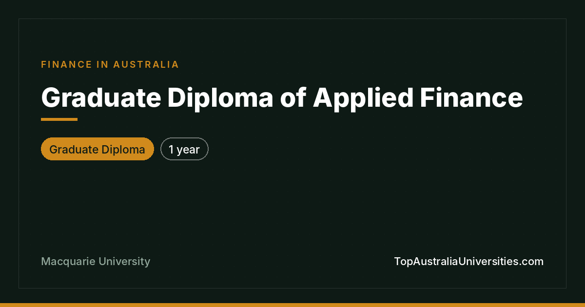 Graduate Diploma of Applied Finance | Macquarie University