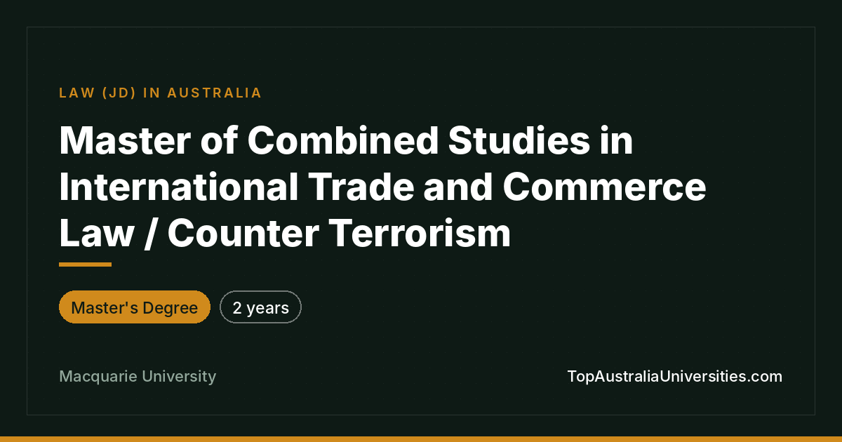 Master of Combined Studies in Law | Macquarie University