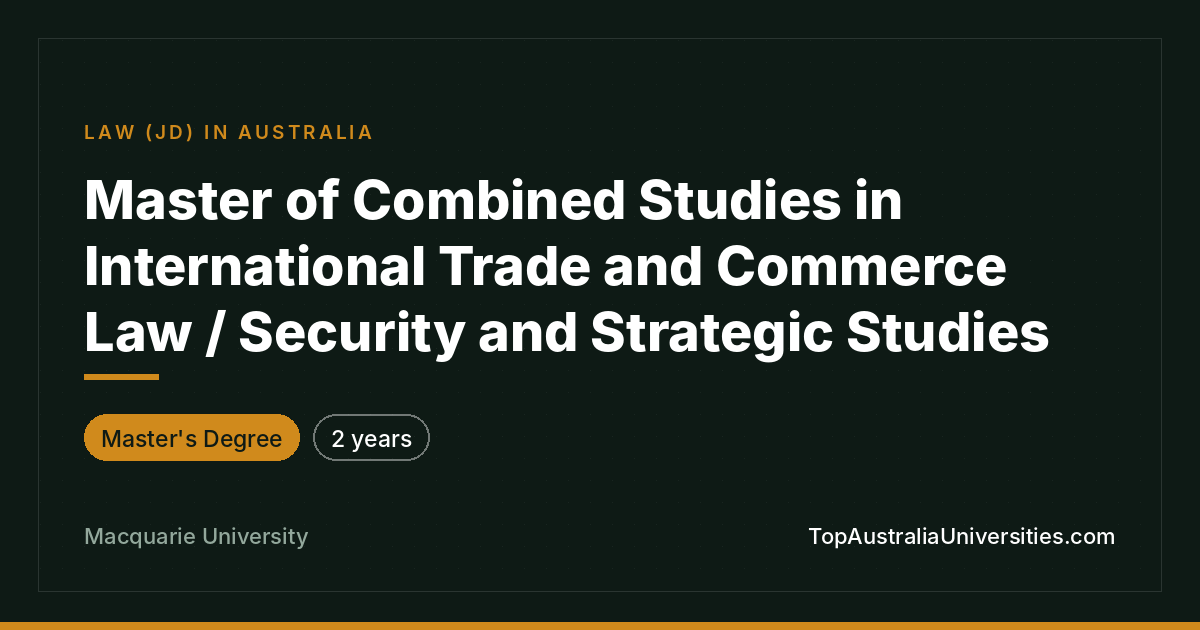 Master of Combined Studies at Macquarie University